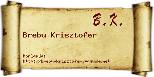 Brebu Krisztofer névjegykártya